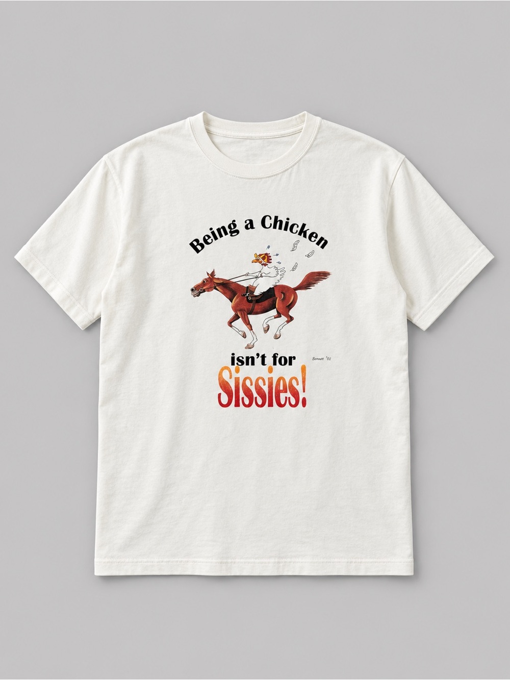 Vintage Bennett 02 Graphic Tee Off-White Horse Chicken Graphic T-Shirt